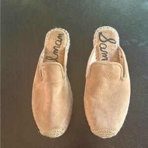 Sam Edelman Suede Espadrille Slide Mules in Tan